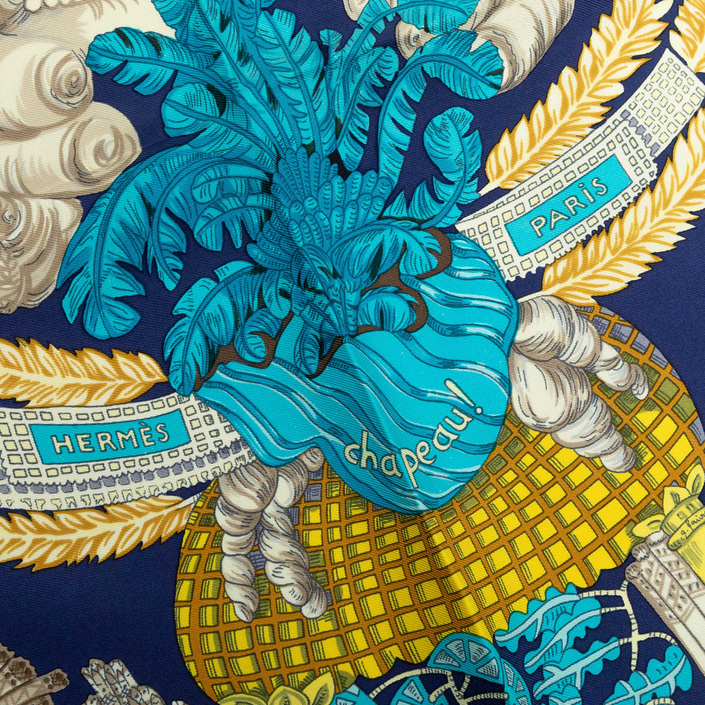 Pre-Loved Hermes Chapeau! Silk Scarf 90 - Picture 3 of 7